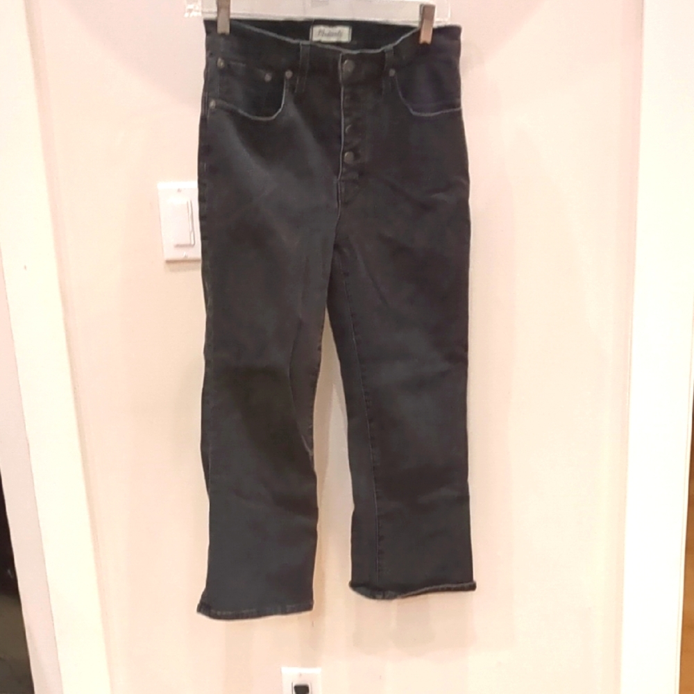 Madewell Black Bootcut Jeans with Standard Waistband and Smooth Texture